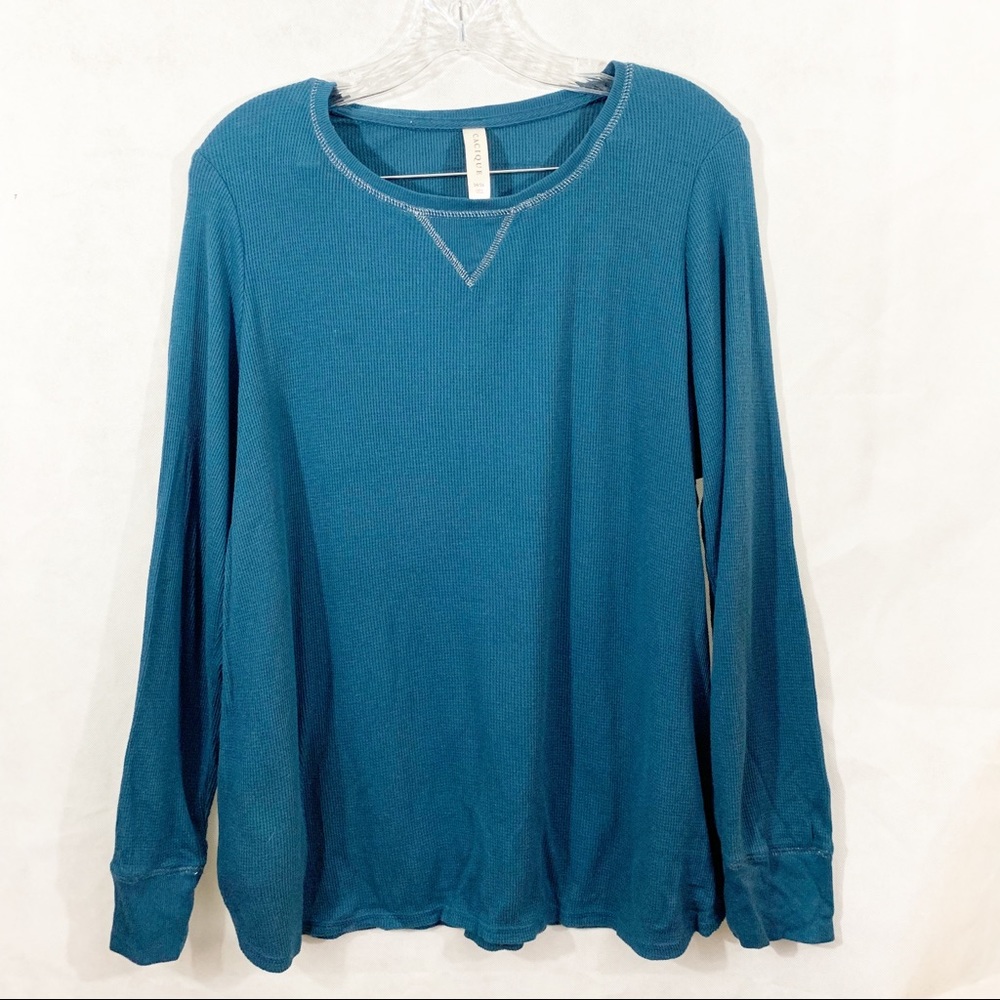 CACIQUE Waffle Sleep Top